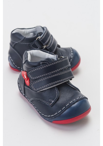 Erkek Çocuk Lacivert Hakiki Deri İlk Adım Bot
