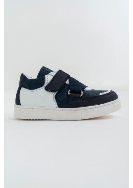 Erkek Çocuk Lacivert Deri Ortopedik Destekli Çocuk Sneaker Ayakkabı