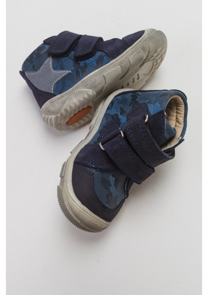 Erkek Çocuk Lacivert Hakiki Deri İlk Adım Bot