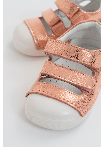 Unisex Çocuk Pudra Deri Ortopedik Destekli İlk Adım Ayakkabı fırsatları