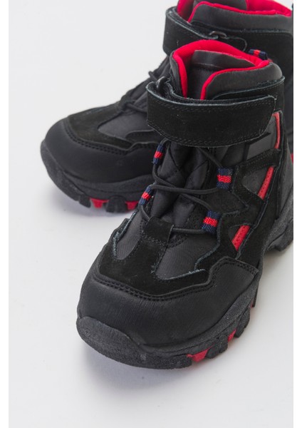 Erkek Çocuk Siyah Hakiki Deri Trekking Çocuk Bot