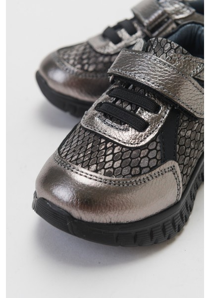 Kız Çocuk Platin Hakiki Deri Günlük Çocuk Ayakkabı