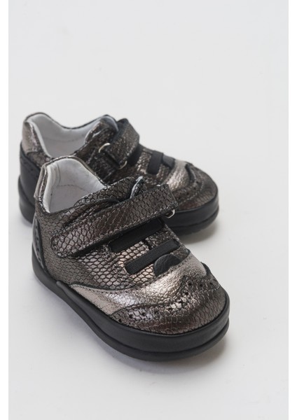 Kız Çocuk Siyah Hakiki Deri İlk Adım Günlük Ayakkabı