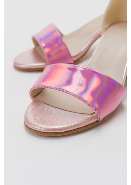 Kız Çocuk Pudra Topuklu Abiye Ayakkabı