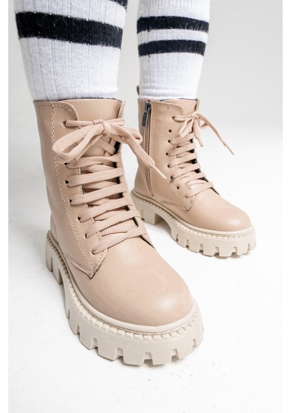 Kız Çocuk Bej Hakiki Deri Anatomik Postal