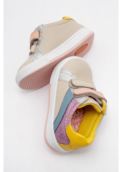 Kız Çocuk Bej Hakiki Deri Anatomik Günlük Ayakkabı