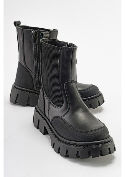 Kız Çocuk Siyah Hakiki Deri Anatomik Postal indirimleri