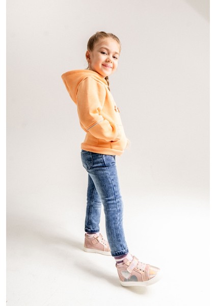 Kız Çocuk Pembe Hakiki Deri Anatomik Günlük Bot