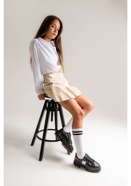 Kız Çocuk Siyah Anatomik Günlük Ayakkabı