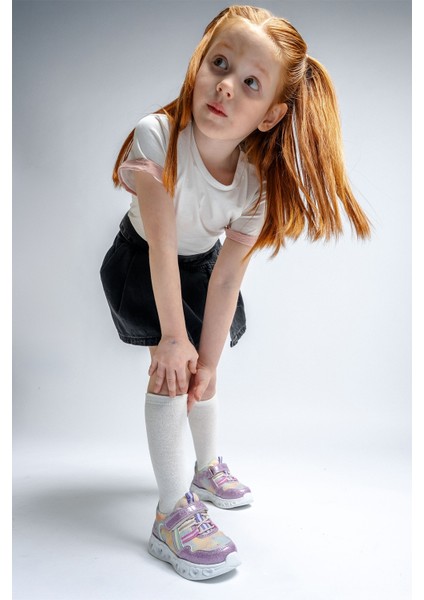 Kız Çocuk Lila Işıklı Spor Ayakkabı
