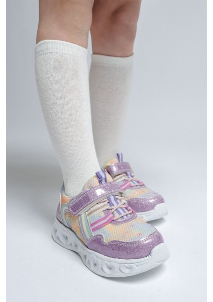 Kız Çocuk Lila Işıklı Spor Ayakkabı