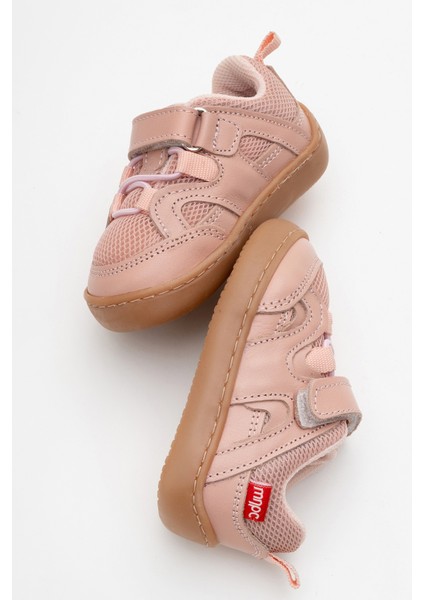 Unisex Çocuk Pudra Hakiki Deri Günlük Ayakkabı