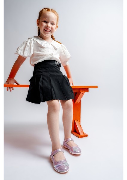 Kız Çocuk Pudra Yıldızlı Günlük Babet