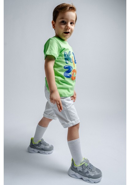 Erkek Çocuk Gri Işıklı Spor Ayakkabı