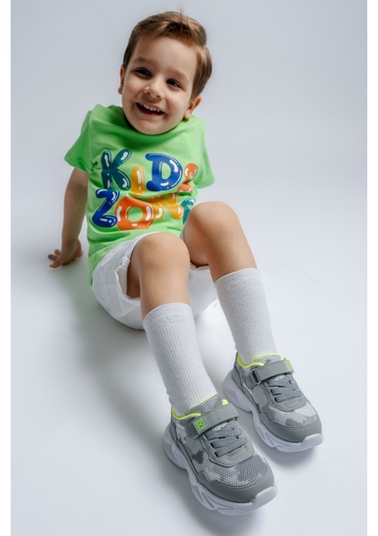 Erkek Çocuk Gri Işıklı Spor Ayakkabı