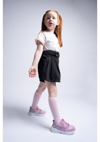 Kız Çocuk Pudra Işıklı Spor Ayakkabı