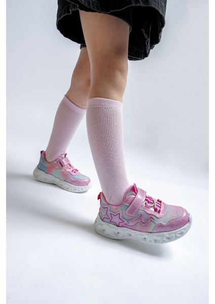 Kız Çocuk Pudra Işıklı Spor Ayakkabı