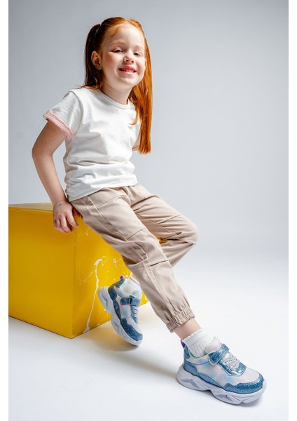 Kız Çocuk Mavi Işıklı Spor Ayakkabı