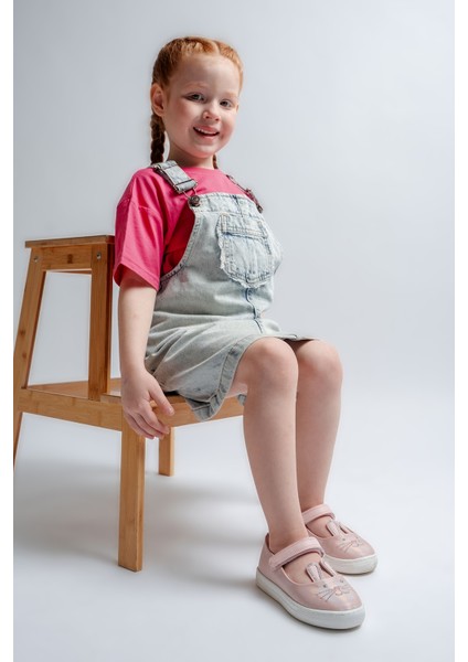 Kız Çocuk Pudra Tavşanlı Günlük Babet