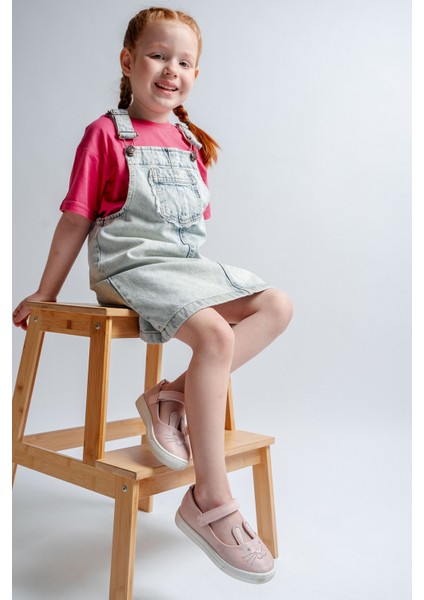 Kız Çocuk Pudra Tavşanlı Günlük Babet