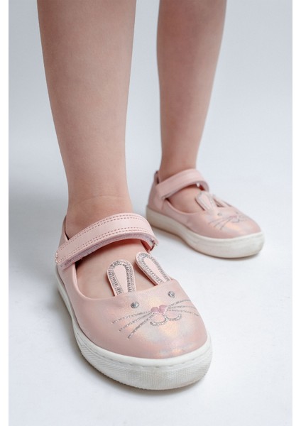 Kız Çocuk Pudra Tavşanlı Günlük Babet