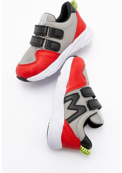 Erkek Çocuk Kırmızı-Gri Spor Ayakkabı