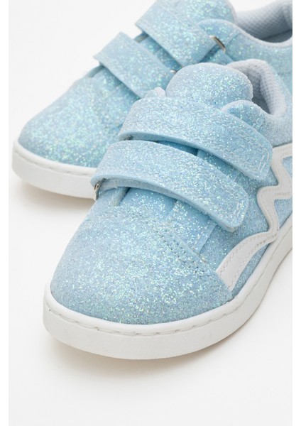 Kız Çocuk Mavi Simli Sneaker Ayakkabı