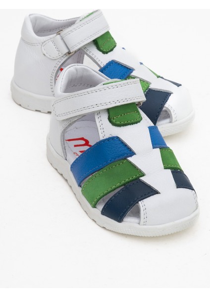 Erkek Çocuk Beyaz-Sax Hakiki Deri Günlük İlk Adım Ayakkabı