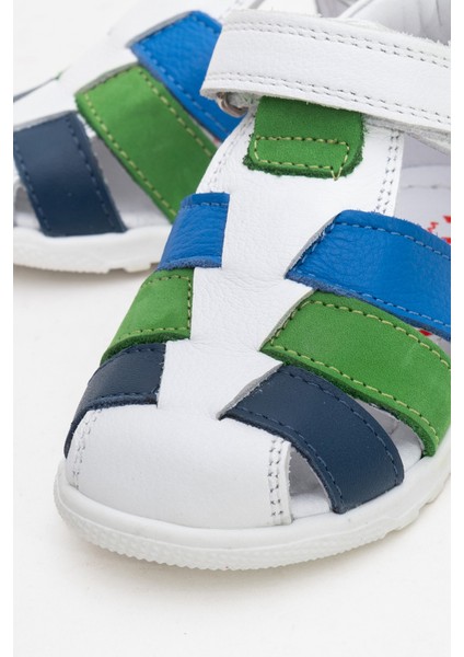 Erkek Çocuk Beyaz-Sax Hakiki Deri Günlük İlk Adım Ayakkabı