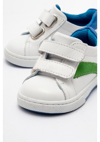 Erkek Çocuk Beyaz Hakiki Deri Günlük Ilk Adım Ayakkabı