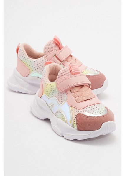 Kız Çocuk Pudra Hakiki Deri Spor Ayakkabı