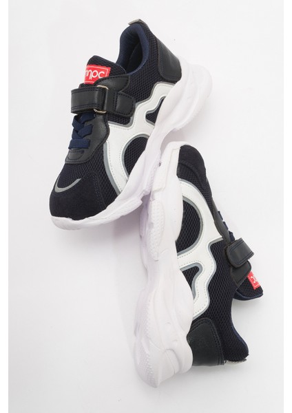 Erkek Çocuk Lacivert Hakiki Deri Günlük Spor Ayakkabı