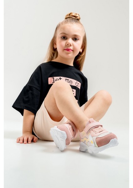 Kız Çocuk Pudra Hakiki Deri Spor Ayakkabı