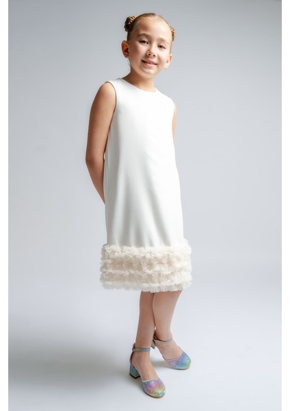 Kız Çocuk Gökkuşağı Topuklu Tasarım Abiye Ayakkabı