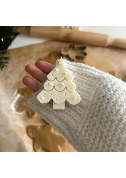 Dekoratif Beyaz Yılbaşı Ağacı Küçük Kokulu Soya Mumu