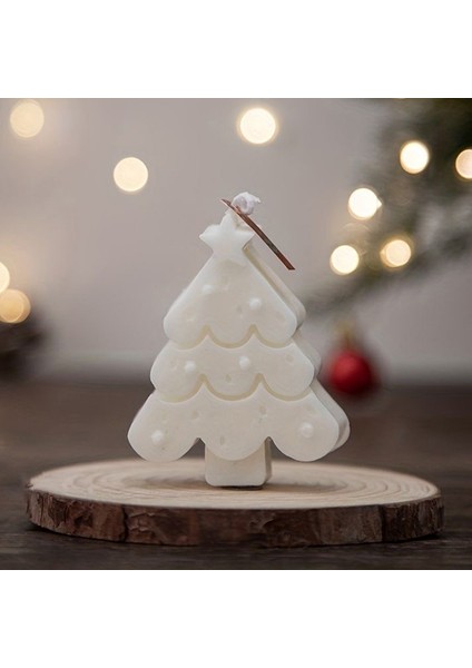 Dekoratif Beyaz Yılbaşı Ağacı Küçük Kokulu Soya Mumu modelleri