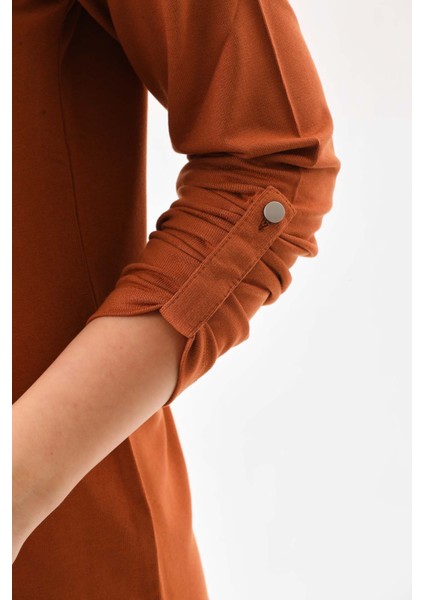 Kadın Desenli Uzun Kol Bluz 23525 Camel fırsatları