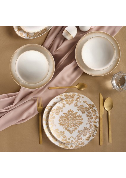 Porselen Camelia 54 Parça 12 Kişilik Yemek Takımı 6585 Gold fiyatları