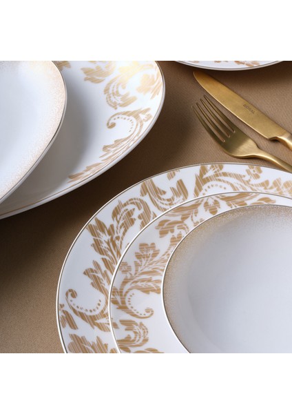 Porselen Camelia 54 Parça 12 Kişilik Yemek Takımı 6585 Gold fırsatları