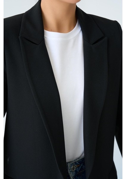 Astarı Çizgili Ceket - Siyah modelleri