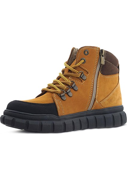 Hakiki Deri Sarı Kahverengi Fermuarlı Erkek Çocuk Bot fırsatları