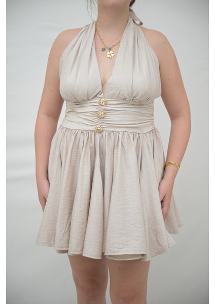 Boyundan Bağlamalı Mini Elbise modelleri