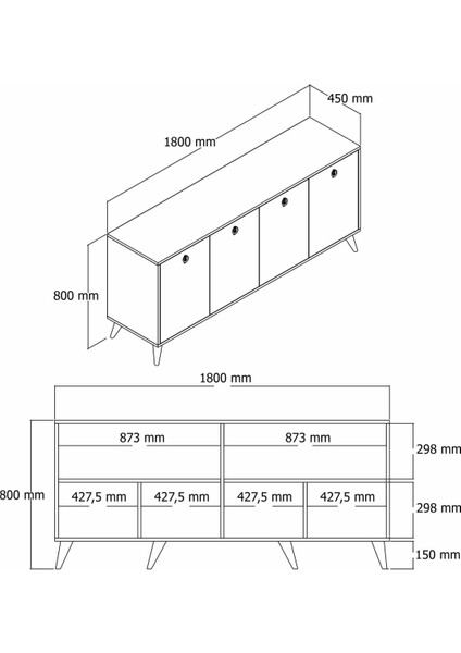 Elite Modern Konsol 1614 – Şık Tasarımı Ve Geniş Depolama Alanıyla Modern Oturma Odaları İçin İdeal Mobilya