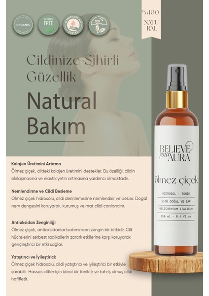Ölmez Çiçek Altın Otu Suyu %100 Saf ve Doğal Anti Aging Yenileyici Canlandırıcı Tonik - 250 ml fiyatları