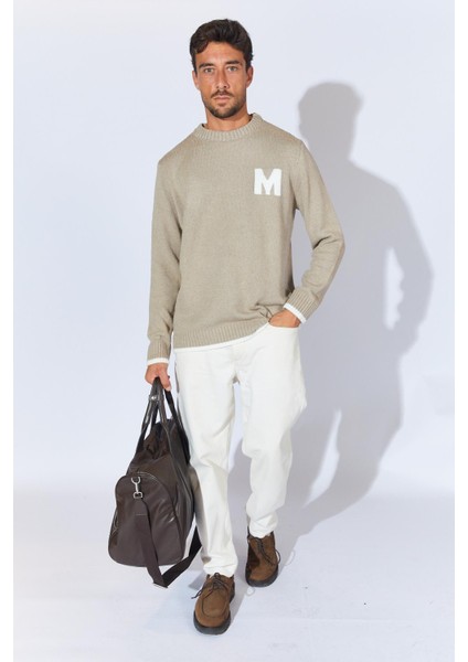 Erkek Vizon Bisiklet Yaka Buklet Kazak fırsatları