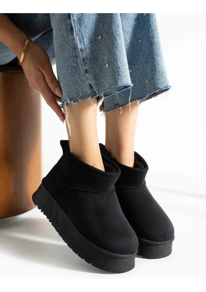 Kadın Yüksek Taban Rahat Içi Kürklü Süet Yarım Bot fiyatları