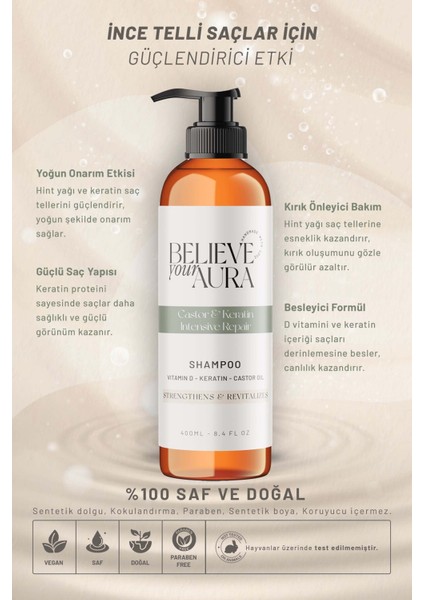 Hint Yağı Şampuanı - D Vitamini Keratin Güçlendirici Canlandırıcı Doğal Saç Bakım Şampuanı - 400 ml fiyatları