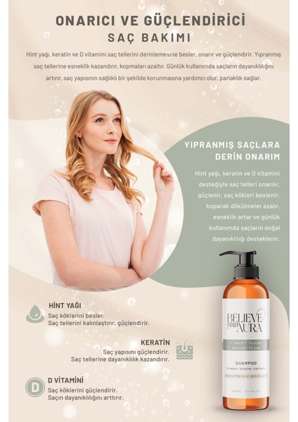 Hint Yağı Şampuanı - D Vitamini Keratin Güçlendirici Canlandırıcı Doğal Saç Bakım Şampuanı - 400 ml modelleri
