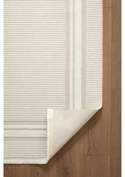 Cotto Motto TT006W Krem Halı Klasik Çerçeveli Desen Pamuk Taban Yıkanabilir Salon Mutfak Halısı indirimleri