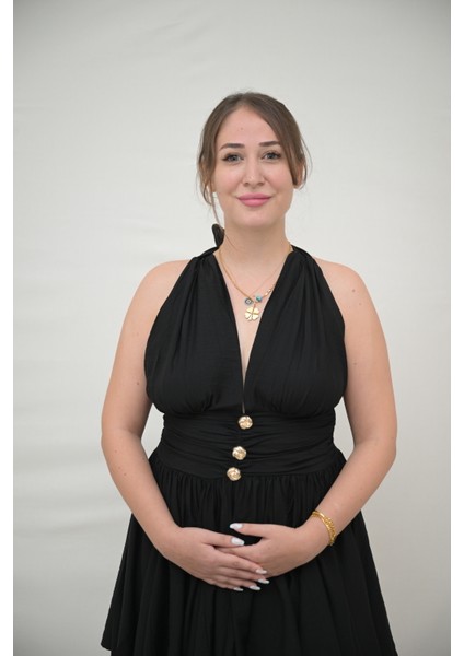 Boyundan Bağlamalı Mini Elbise modelleri